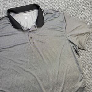 Reebok Golf Polo Shirt Mens 5XL Gray Performance Stretch Lightweight Travel